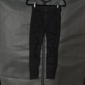 Black Distressed Skinny Jeans